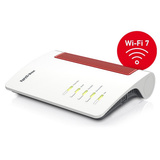 FRITZ! Box 7682, Router blanco/Rojo, Box 7682, Wi-Fi 7 (802.11be), Doble banda (2,4 GHz / 5 GHz), Ethernet, VDSL, Blanco, Router de sobremesa