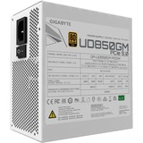 GIGABYTE UD850GM PG5W Fuente de Alimentación - PCIe 5.0, 80 PLUS Gold, Diseño totalmente modular, Ventilador de 120 mm, Compatible con ATX 3.0, Enchufe EU, Fuente de alimentación de PC blanco, 80 PLUS Gold, Diseño totalmente modular, Ventilador de 120 mm, Compatible con ATX 3.0, Enchufe EU, 850 W, 100 - 240 V, 50/60 Hz, 12 A, Activo, 105 W