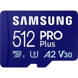 Samsung MB-MD512SA/EU memoria flash 512 GB MicroSDXC UHS-I Clase 10, Tarjeta de memoria azul, 512 GB, MicroSDXC, Clase 10, UHS-I, 180 MB/s, 130 MB/s