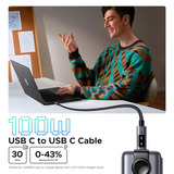 UGREEN Uno Cable USB-C a USB-C (100W) negro/Gris
