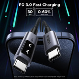 UGREEN Uno Cable USB-C a USB-C (100W) negro/Gris