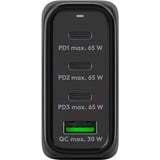 goobay Cargador rápido USB-C multipuerto, PD, GaN, 68 vatios negro