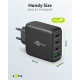 goobay Cargador rápido USB-C multipuerto, PD, GaN, 68 vatios negro