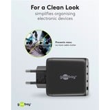 goobay Cargador rápido USB-C multipuerto, PD, GaN, 68 vatios negro