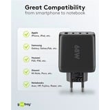 goobay Cargador rápido USB-C multipuerto, PD, GaN, 68 vatios negro
