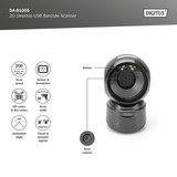 Digitus Escáner de código de barras USB de escritorio 1D 2D negro