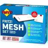 FRITZ! 7530 AX + 1200 AX, Router Mesh Set 7530 AX + 1200 AX, Rojo, Blanco, Interno, Sistema de malla, Doble banda (2,4 GHz / 5 GHz), Wi-Fi 6 (802.11ax), 2400 Mbit/s