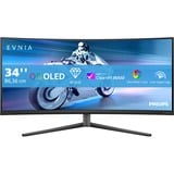 Philips Evnia 6000 34M2C6500/00 pantalla para PC 86,4 cm (34") 3440 x 1440 Pixeles Wide Quad HD QD-OLED Gris, Monitor de gaming antracita, 86,4 cm (34"), 3440 x 1440 Pixeles, Wide Quad HD, QD-OLED, 0,03 ms, Gris