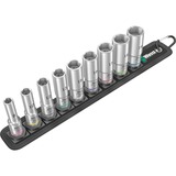 Wera 05004545001 set de conectores y conector Juego de enchufes, Llave de tubo negro, Juego de enchufes, 3/8", Métrico, 9 cabezal(es), 8,10,12,13,15,16,17,18,19 mm, 320 mm