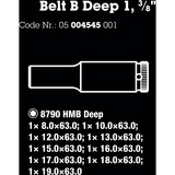 Wera 05004545001 set de conectores y conector Juego de enchufes, Llave de tubo negro, Juego de enchufes, 3/8", Métrico, 9 cabezal(es), 8,10,12,13,15,16,17,18,19 mm, 320 mm