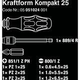 Wera Kraftform Kompakt 25, 7 piezas, Llave de tubo negro/Verde