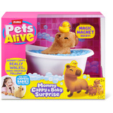 ZURU Pets Alive - Mommy Capybara and Baby Surprise, Muñecos Pets Alive Mommy Cappy & Baby Surprise, Capibara de juguete, 3 año(s), Interactivo, Sonoro