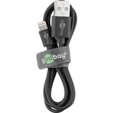 goobay 63523 cable de conector Lightning 1 m Negro negro, 1 m, Lightning, USB A, Macho, Macho, Negro
