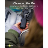 goobay Powerbank 5.000 mAh, cable USB-C integrado 13 cm, 20 vatios, Banco de potencia negro