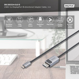 Digitus Cable adaptador USB4 Gen 2x2 USB-C > DisplayPort negro/Gris
