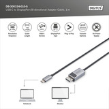 Digitus Cable adaptador USB4 Gen 2x2 USB-C > DisplayPort negro/Gris