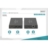 Digitus Set extensor HDMI KVM IP, 150 metros, Alargador de HDMI negro
