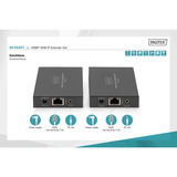 Digitus Set extensor HDMI KVM IP, 150 metros, Alargador de HDMI negro