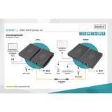 Digitus Set extensor HDMI KVM IP, 150 metros, Alargador de HDMI negro