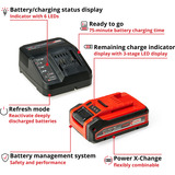 EINHELL Amoladora angular inalámbrica profesional AXXIO 18/125, 18 Voltios rojo/Negro