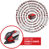 EINHELL Lijadora múltiple a batería Power X-Change TE-OS 18/150 Li-Solo, 18Volt rojo/Negro