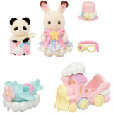 EPOCH Sylvanian Families - Set de juego parque de atracciones Viaje en tren, Juegos de construcción 
