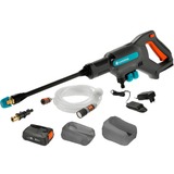 GARDENA AquaClean 24/18V P4A Limpiadora de alta presión o Hidrolimpiadora Compacto Batería 250 l/h Negro, Azul, Naranja, Limpiadores de presión gris/Turquesa, Compacto, Batería, 5 m, Negro, Azul, Naranja, 250 l/h, 24 bar