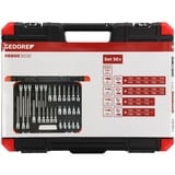 GEDORE Juego de puntas de destornillador y llave de vaso rojo, 1/2", Llave de tubo negro/Rojo