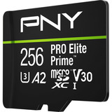 PNY Pro Elite Prime microSD 256 GB, Tarjeta de memoria negro/Verde