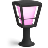 Philips Lámpara de pedestal para exteriores Econic, Luz de LED negro, Philips Hue White and Color ambiance Lámpara de pedestal para exteriores Econic, Iluminación en poste/pedestal inteligente, Negro, LED, Vidrio, Metal, Bombilla(s) no reemplazable(s), Blanco