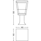 Philips Lámpara de pedestal para exteriores Econic, Luz de LED negro, Philips Hue White and Color ambiance Lámpara de pedestal para exteriores Econic, Iluminación en poste/pedestal inteligente, Negro, LED, Vidrio, Metal, Bombilla(s) no reemplazable(s), Blanco