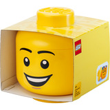 Room Copenhagen Cabeza de almacenamiento LEGO "Happy Boy", grande, Caja de depósito amarillo
