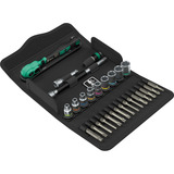 Wera 8100 SA 14 Juego de carracas Zyklop Comfort, 1/4", Kit de herramientas negro/Verde