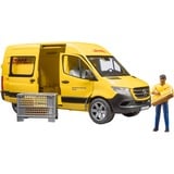 bruder MB Sprinter DHL con conductor, Automóvil de construcción amarillo