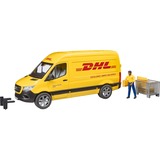 bruder MB Sprinter DHL con conductor, Automóvil de construcción amarillo