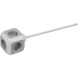 Brennenstuhl Cubo de enchufes ALEA-Power 4 vías, Regleta gris claro/blanco