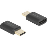 DeLOCK Adaptador USB4 Gen 3x2 USB-C macho > hembra 40Gbps 8K 60Hz antracita