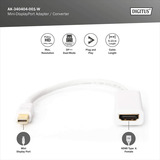 Digitus Adaptador / convertidor Mini DisplayPort a HDMI blanco