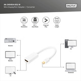 Digitus Adaptador / convertidor Mini DisplayPort a HDMI blanco