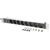 Digitus Regleta de enchufes de 19" con perfil de aluminio, 8 salidas italianas, 1U rojo/Aluminio