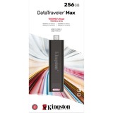 Kingston DataTraveler 256GB Max 1000R/900W USB 3.2 Gen 2, Lápiz USB negro, 256 GB, USB Tipo C, 3.2 Gen 2 (3.1 Gen 2), 1000 MB/s, Deslizar, Negro
