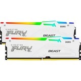 Kingston FURY FURY Beast 64GB 6400MT/s DDR5 CL32 DIMM (Kit de 2) White RGB EXPO, Memoria RAM blanco, 64 GB, 2 x 32 GB, DDR5, 288-pin DIMM, Blanco