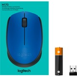Logitech M171 Blue-K ratón Ambidextro RF inalámbrico Óptico 1000 DPI azul, Ambidextro, Óptico, RF inalámbrico, 1000 DPI, Azul