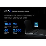 Netgear Nighthawk RAXE500 router inalámbrico Gigabit Ethernet Tribanda (2.4 GHz / 5 GHz / 6 GHz) Negro negro, Wi-Fi 6 (802.11ax), Tribanda (2.4 GHz / 5 GHz / 6 GHz), Ethernet, Negro, Router de sobremesa
