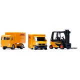 SIKU 6335 modelo a escala Set de juego de logística Previamente montado, Automóvil de construcción Set de juego de logística, Previamente montado, Cualquier género, Metal, Plástico, DHL Logistics, 7 pieza(s)