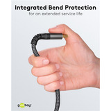 goobay 77445, Cable plateado/Negro