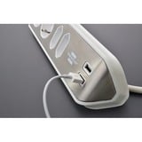 Brennenstuhl Regleta de enchufes estilo Eck 4 tomas blanco/Acero fino