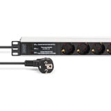 Digitus Regleta de enchufes 19" PDU con perfil de aluminio, 7 tomas negro/Aluminio