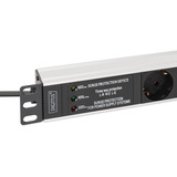Digitus Regleta de enchufes 19" PDU con perfil de aluminio, 7 tomas negro/Aluminio