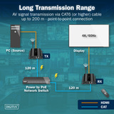 Digitus Set extensor HDMI IP PoE, Alargador de HDMI negro